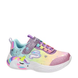 Unicorn sneakers met lichtjes roze/multi