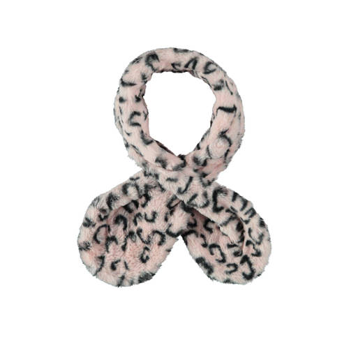 Sarlini imitatiebont sjaal met panterprint roze/zwart Panterprint - 0-6 mnd