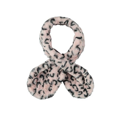 Sarlini imitatiebont sjaal met panterprint roze/zwart Panterprint