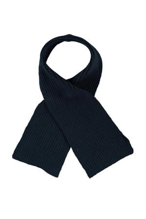 rib gebreide sjaal donkerblauw