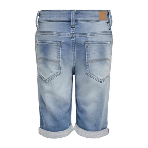 KIDS ONLY BOY slim fit jeans bermuda KOBMATT light blue denim Denim short Blauw Jongens Stretchdenim