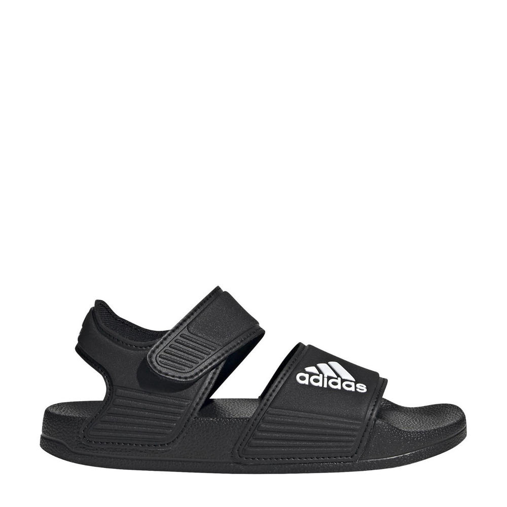 Zwart en witte jongens en meisjes adidas Sportswear Adilette Sandal sandalen van neopreen/rubber met klittenband en effen