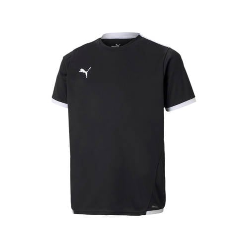 Puma junior voetbalshirt zwart/wit Sport t-shirt Jongens/Meisjes Polyester Ronde hals - maat 128 afbeelding