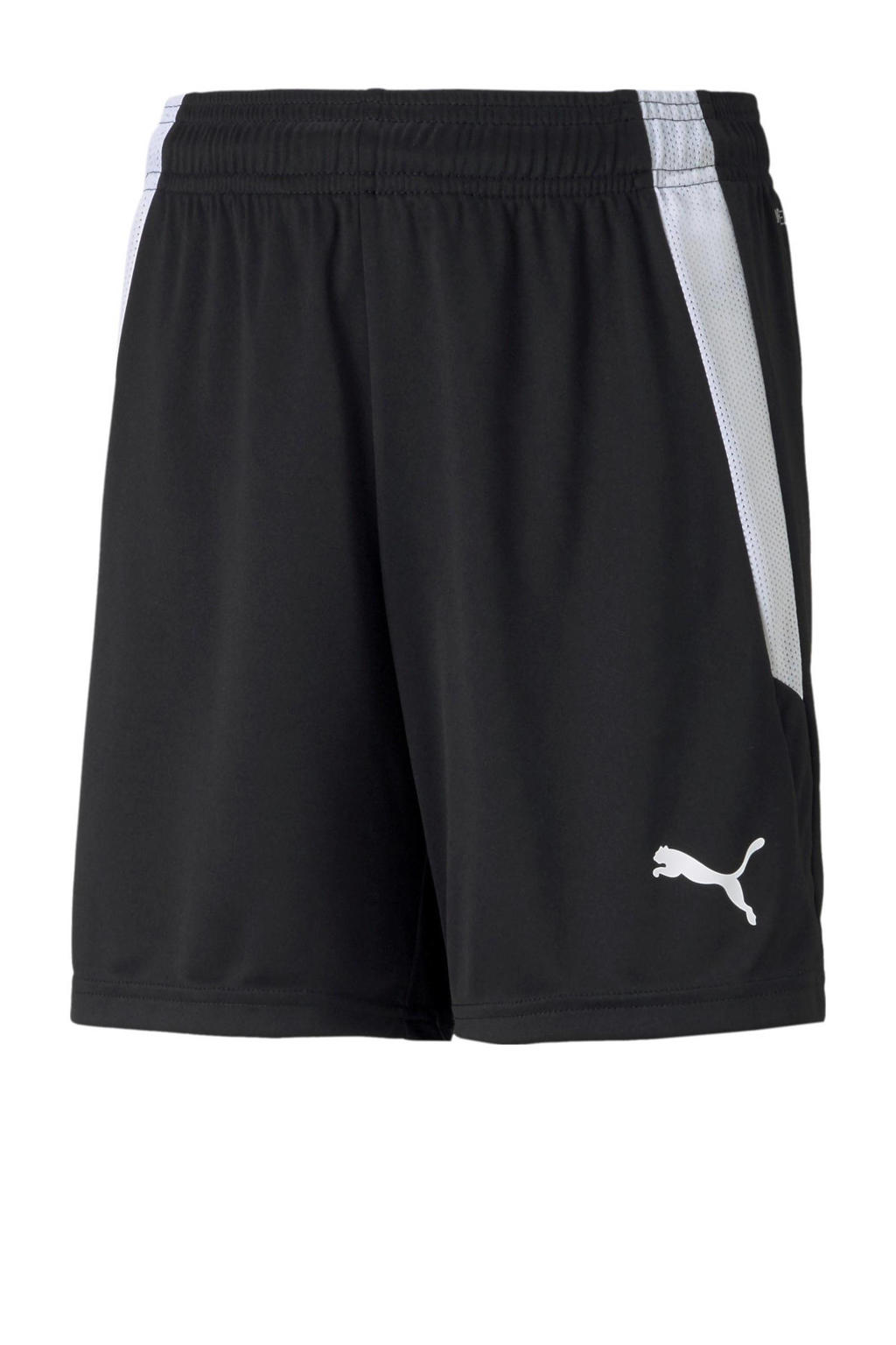 Zwarte jongens en meisjes Puma sportbroek teamLIGA JR van polyester met regular fit en elastische tailleband met koord