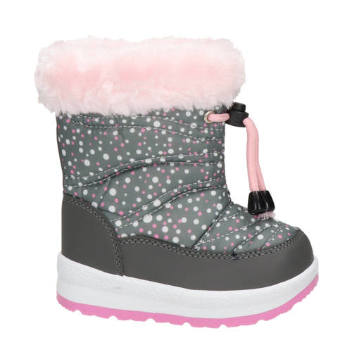 Snow Fun snowboots roze/grijs Meisjes Nylon Stip 