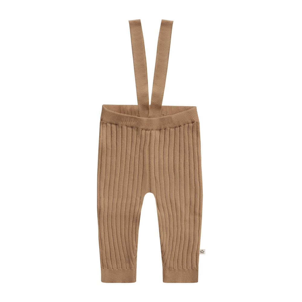 Bruine jongens en meisjes Your Wishes broek bretels van katoen met regular fit, regular waist en effen