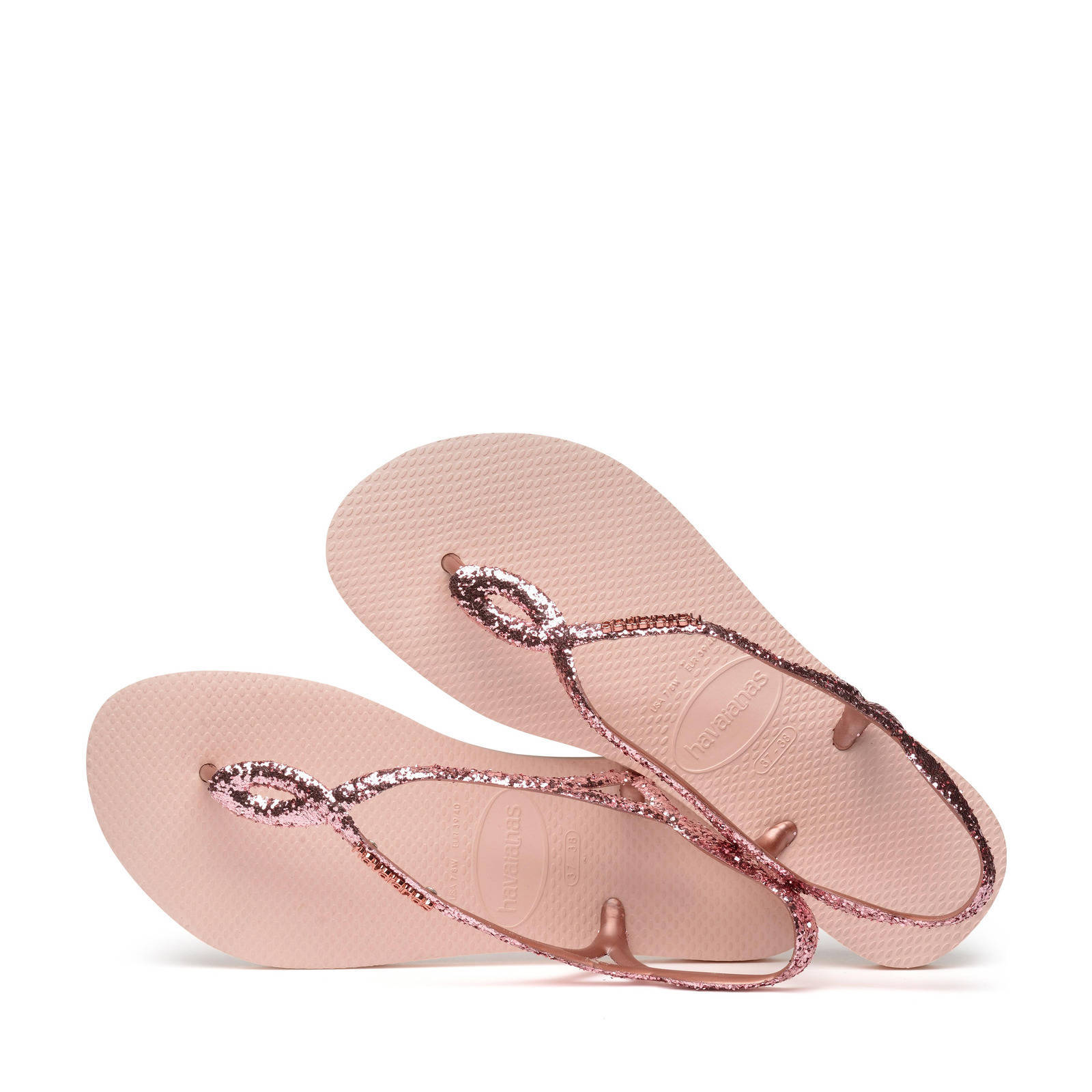 Havaianas Luna Premium II sandalen met glitters roze kleertjes