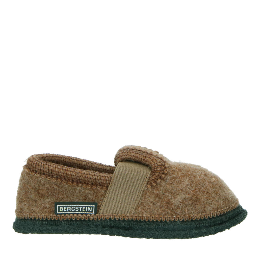 Lichtbruine jongens en meisjes Bergstein Comfy pantoffels kids van wol 