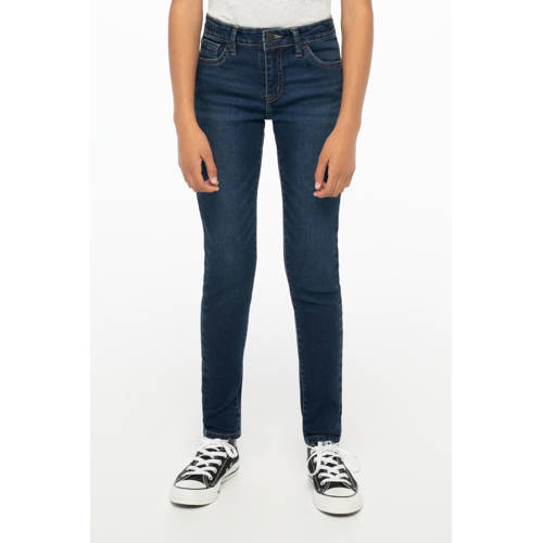 Levi's Kids 710 super skinny jeans complex Blauw Meisjes Stretchdenim Effen