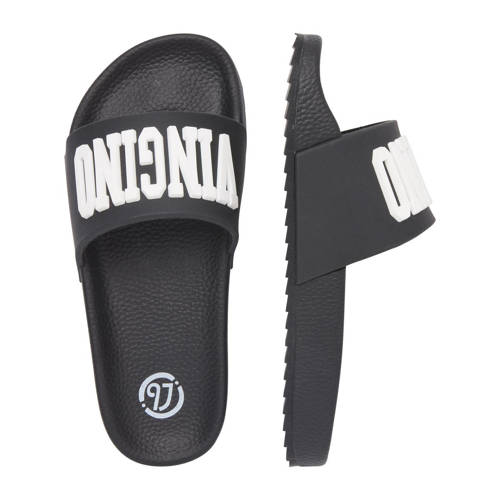 Vingino Xario slippers zwart Jongens Rubber Logo