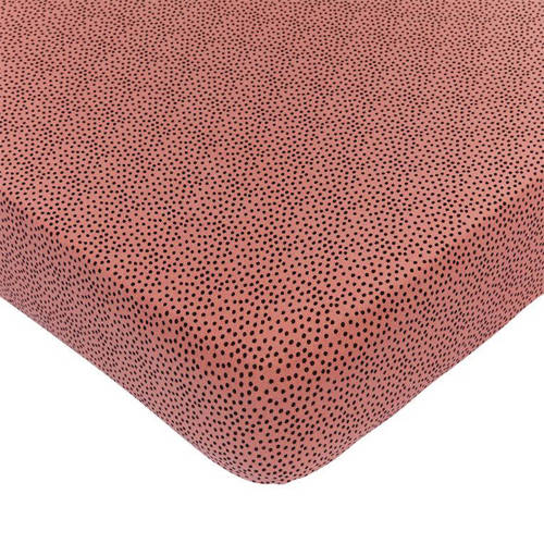 Mies & Co wieg hoeslaken Cozy Dots 40x80 cm Oranje Stip