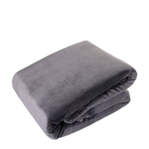 Wehkamp Home plaid Bidar (200x150 cm) Grijs Effen | Plaid van