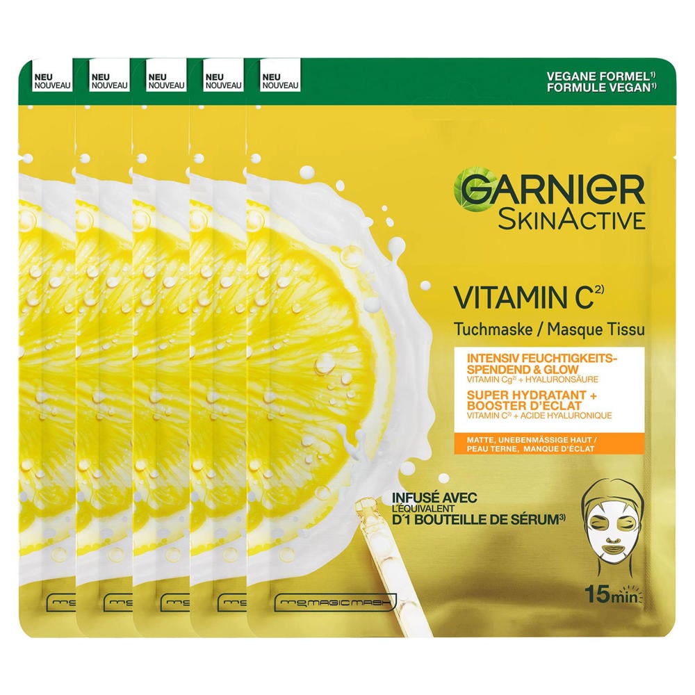 Garnier Skinactive Vitamine C masker - 20 stuks voordeelverpakking