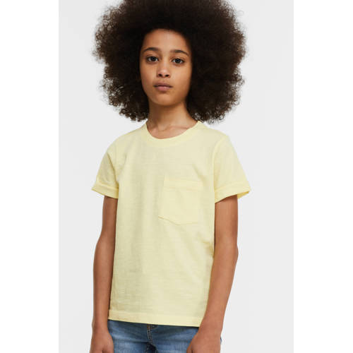 Anytime T-shirt geel Jongens Katoen Ronde hals Effen - maat 134/140 afbeelding