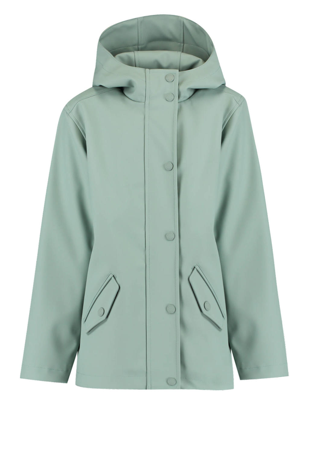Groene meisjes America Today regenjas Janice JR van polyester met effen en lange mouwen