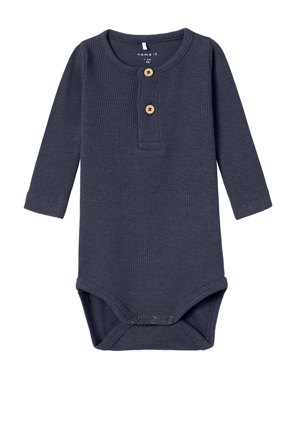 NAME IT BABY ribgebreide romper NBMKAB donkerblauw