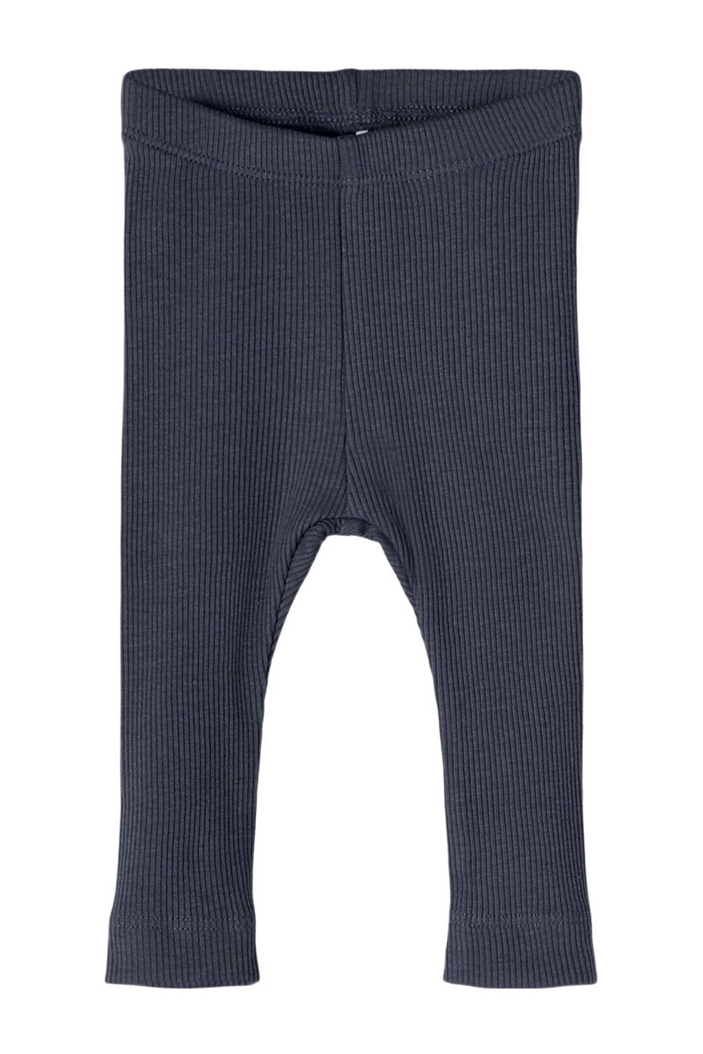 Donkerblauwe NAME IT BABY newborn baby regular fit broek van duurzaam stretchkatoen met elastische tailleband
