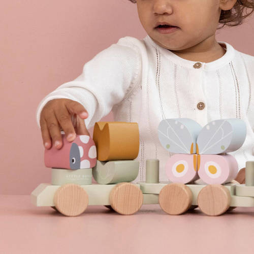 Little Dutch blokkentrein flowers & butterflies Speelgoedtrein Multi
