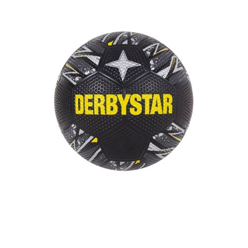 Derbystar Voetbal straat zwart/silver/geel maat 5 | Voetbal van Derbystar