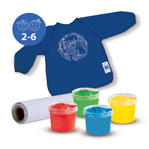 SES vingerverf set met kliederschort Kinderverf | Kinderverf van SES