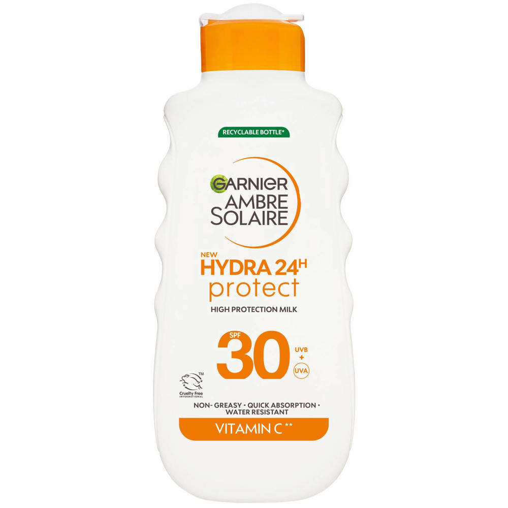Garnier Ambre Solaire Hydra 24H Protect Lotion Zonnebrandcrème SPF30 175ml - Niet vet - Waterresistent - Vitamine Cg - Beschermt en hydrateert