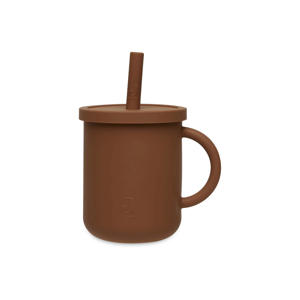 siliconen rietjesbeker met rietje Caramel (270 ml)
