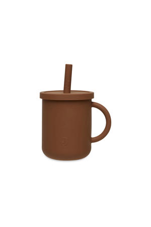 siliconen rietjesbeker met rietje Caramel (270 ml)