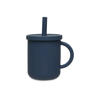 Jollein siliconen rietjesdrinkbeker met rietje Jeans Blue (270 ml)