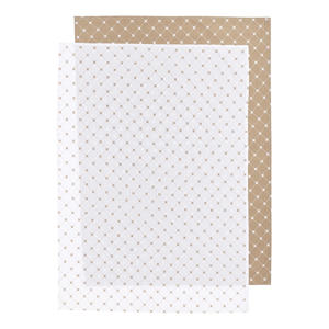 X Mrs. Keizer baby ledikantlaken Louis 100x150 cm - set van 2 taupe/wit