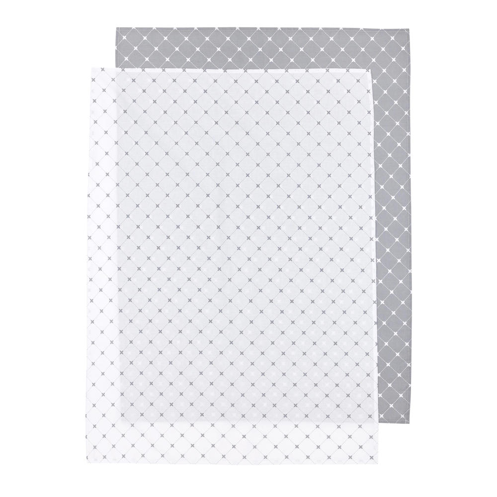 Meyco X Mrs. Keizer baby wieglaken Louis 75x100 cm - grijs/wit (set van 2)