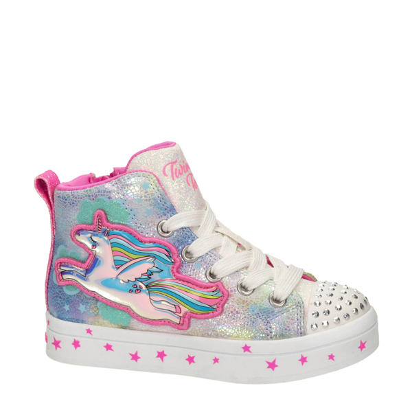 Redelijk Mevrouw Handvest Skechers Twinkle Toes hoge sneakers met lichtjes roze/multi | kleertjes.com