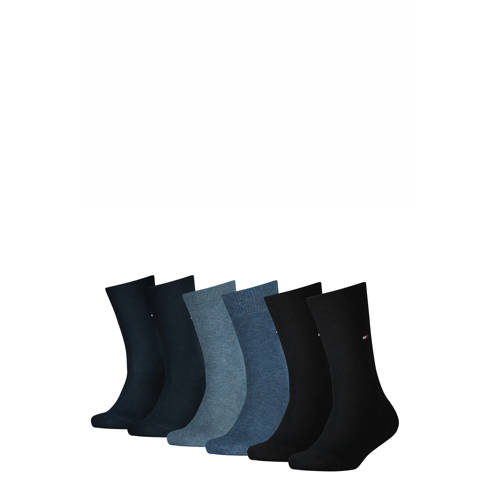 Tommy Hilfiger sokken set van 6 blauw Jongens/Meisjes Katoen Effen