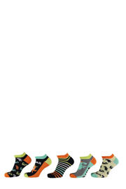 thumbnail: Apollo sneakersokken met all-over print - set van 10 multi