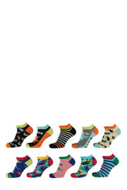 thumbnail: Apollo sneakersokken met all-over print - set van 10 multi