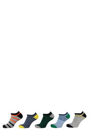 thumbnail: Apollo gestreepte sneakersokken - set van 10 multi