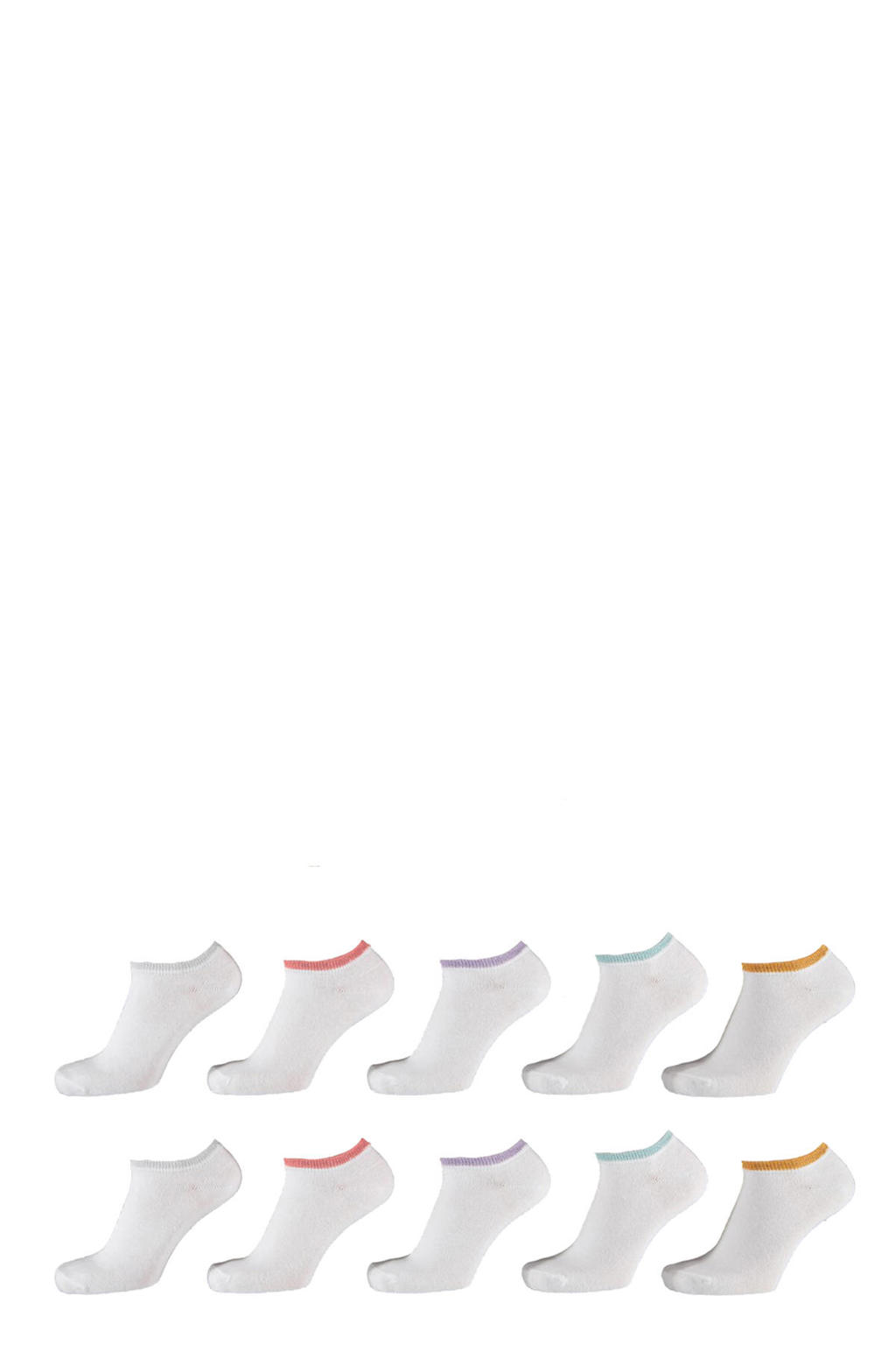 Apollo sneakersokken - set van 10 wit