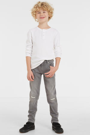 tapered slim fit jeans grijs