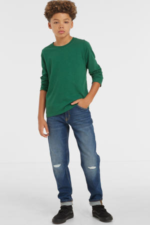 tapered slim fit jeans donkerblauw