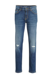 thumbnail: anytime tapered slim fit jeans donkerblauw