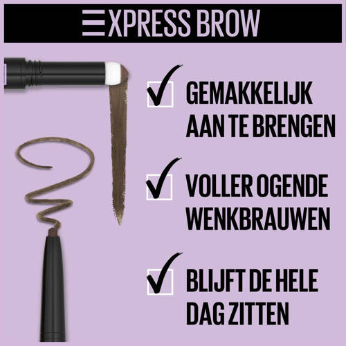 Maybelline New York Express Brow Duo wenkbrauwpotlood en poeder 02 Medium Brown Bruin