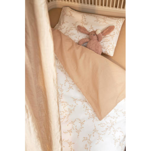 Meyco katoenen dekbedovertrek ledikant (100x135 cm) Beige Blad