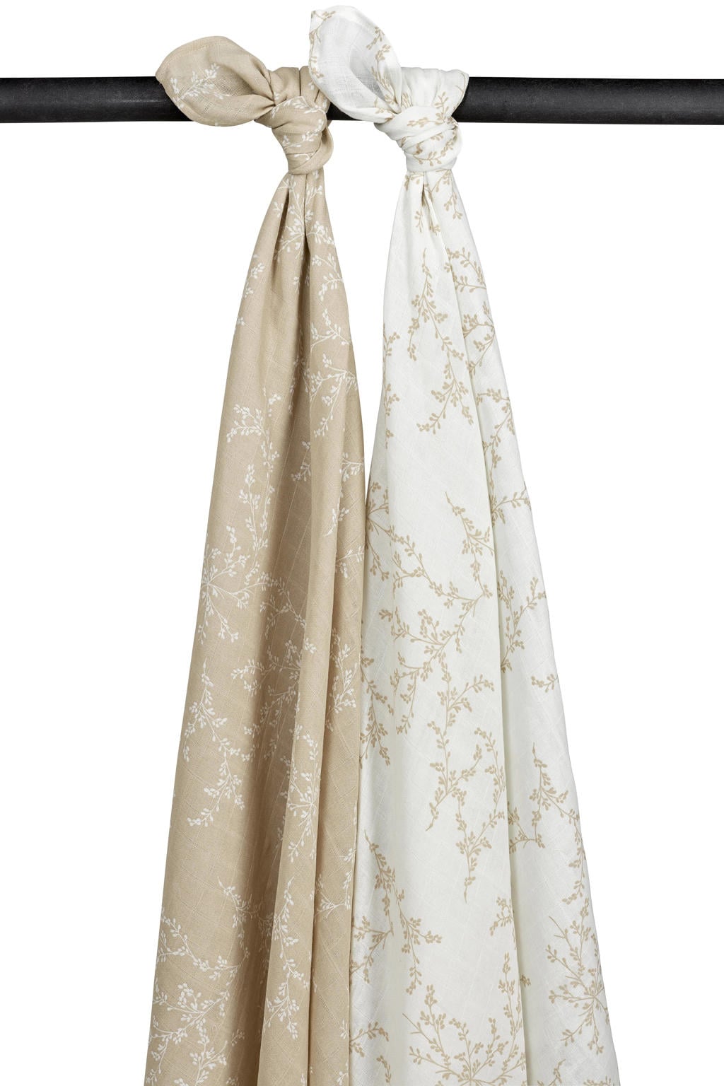 Meyco hydrofiele swaddles - 120x120 cm Branches sand (set van 2)