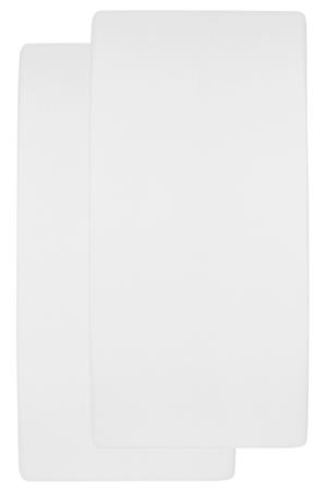 katoenen molton stretch wieg hoeslaken - 40x80/90 wit (set van 2)