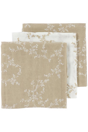 hydrofiele doek - 70x70 cm Branches sand (set van 3)