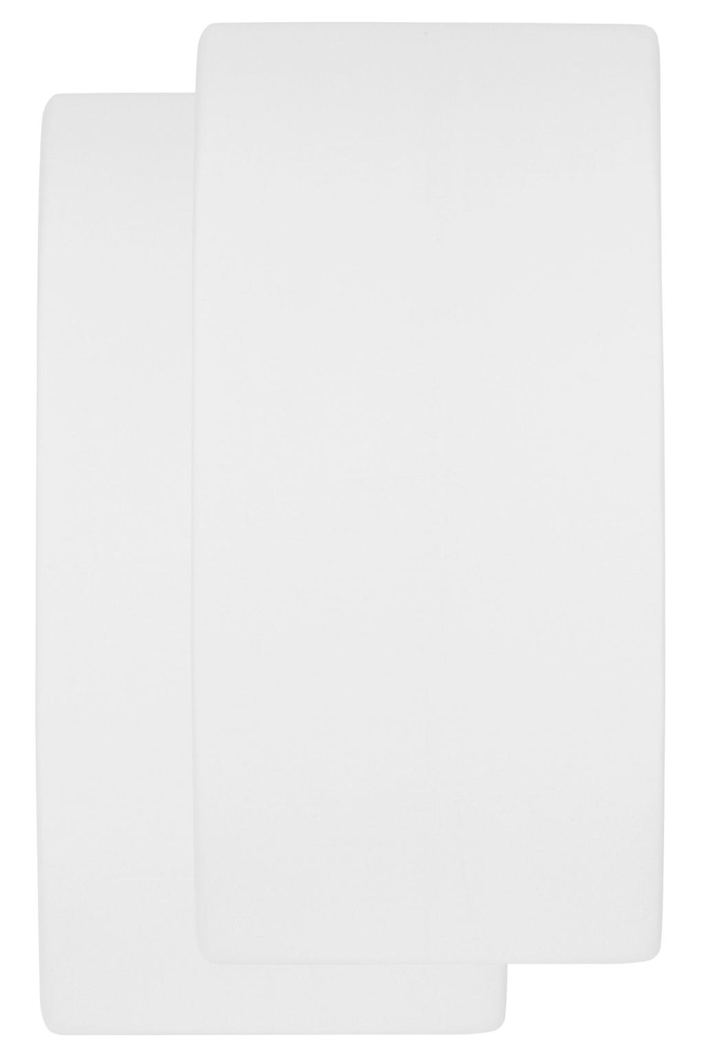 Meyco katoenen molton stretch junior hoeslaken - 70x140/150 wit (set van 2)
