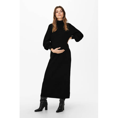 ONLY MATERNITY zwangerschapsjurk OLMLUCCA zwart Dames Polyester Ronde hals S