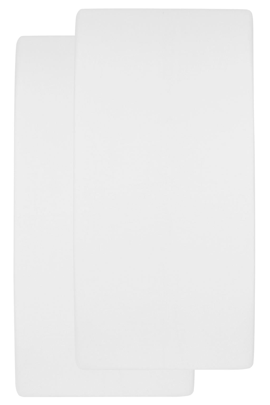Meyco katoenen molton stretch wieg hoeslaken - 50x90 wit (set van 2)
