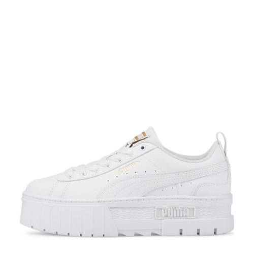 Puma Mayze Lth leren sneakers wit/goud Meisjes Leer Meerkleurig - maat 36 afbeelding
