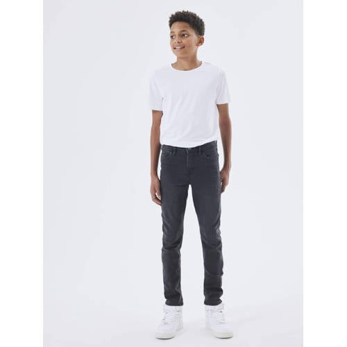 NAME IT KIDS slim fit jeans NKMSILAS black denim Zwart Jongens Jog denim - 104