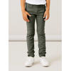 NAME IT KIDS slim fit broek NKMTHEO donkergroen